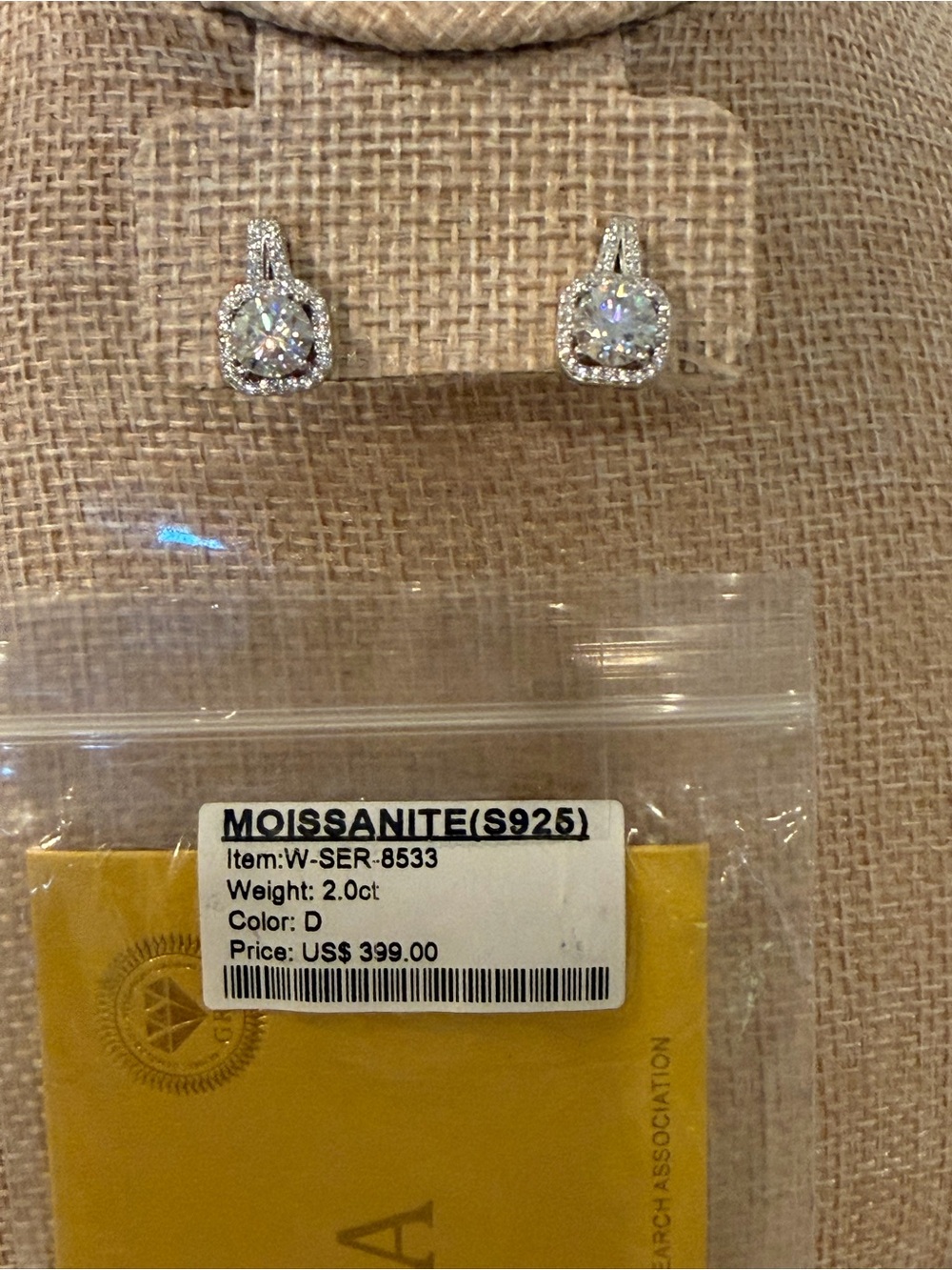NEW SS .925 Moissanite Halo Drop Earrings